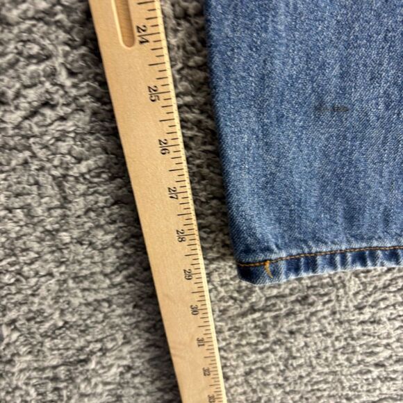 Levis 550 Jeans Mens 42x30 Blue Light Wash Cotton Relaxed Tapered Denim Workwear - Picture 8 of 10